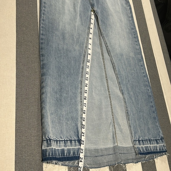 Rewash Women Denim Maxi Skirt Size 27 Raw Hem Front Slit Boho 90s Y2K Festival - Picture 9 of 14